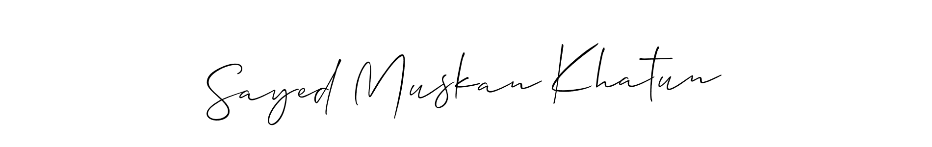 Allison_Script is a professional signature style that is perfect for those who want to add a touch of class to their signature. It is also a great choice for those who want to make their signature more unique. Get Sayed Muskan Khatun name to fancy signature for free. Sayed Muskan Khatun signature style 2 images and pictures png