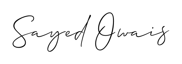 Designed for modern professionals: Sayed Owais name signature crafted with Allison_Script script. Ready for digital PDF workflows. Sayed Owais signature style 2 images and pictures png