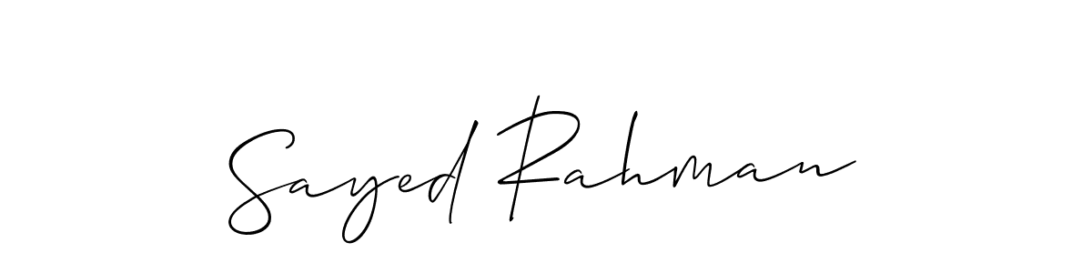 Sayed Rahman stylish signature style. Best Handwritten Sign (Allison_Script) for my name. Handwritten Signature Collection Ideas for my name Sayed Rahman. Sayed Rahman signature style 2 images and pictures png