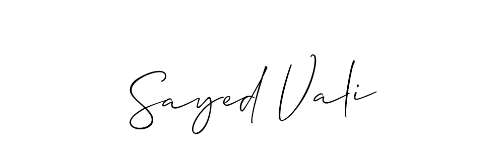Use a signature maker to create a handwritten signature online. With this signature software, you can design (Allison_Script) your own signature for name Sayed Vali. Sayed Vali signature style 2 images and pictures png