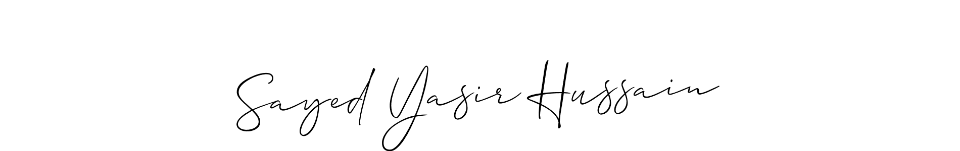 How to make Sayed Yasir Hussain name signature. Use Allison_Script style for creating short signs online. This is the latest handwritten sign. Sayed Yasir Hussain signature style 2 images and pictures png