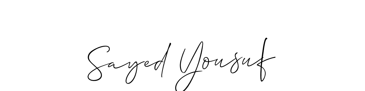 if you are searching for the best signature style for your name Sayed Yousuf. so please give up your signature search. here we have designed multiple signature styles  using Allison_Script. Sayed Yousuf signature style 2 images and pictures png