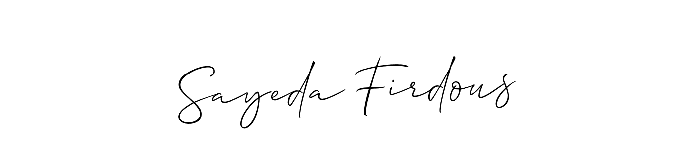 Similarly Allison_Script is the best handwritten signature design. Signature creator online .You can use it as an online autograph creator for name Sayeda Firdous. Sayeda Firdous signature style 2 images and pictures png