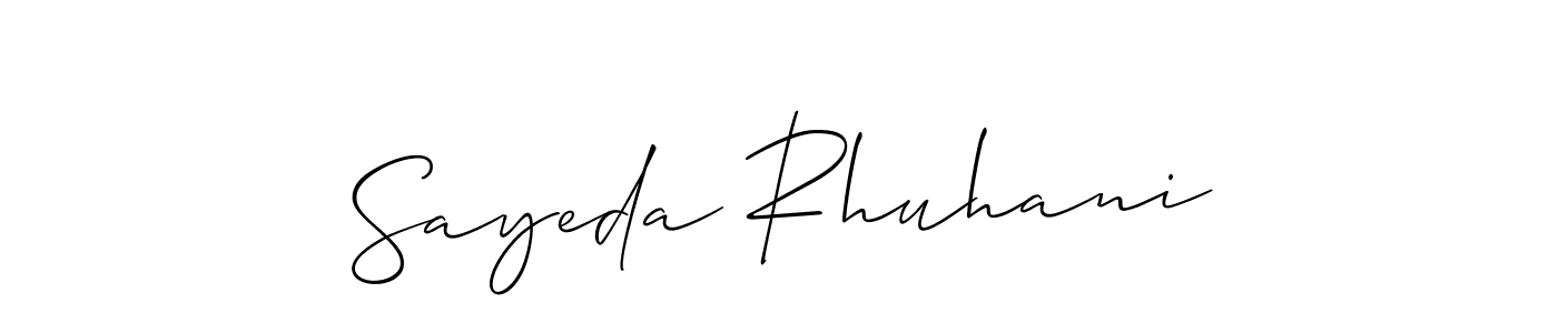Once you've used our free online signature maker to create your best signature Allison_Script style, it's time to enjoy all of the benefits that Sayeda Rhuhani name signing documents. Sayeda Rhuhani signature style 2 images and pictures png