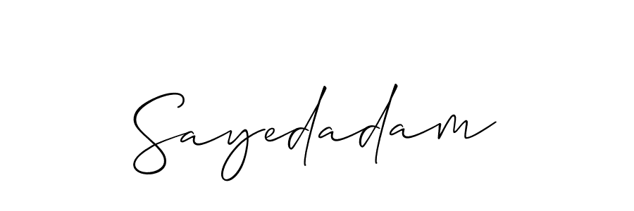 Use a signature maker to create a handwritten signature online. With this signature software, you can design (Allison_Script) your own signature for name Sayedadam. Sayedadam signature style 2 images and pictures png