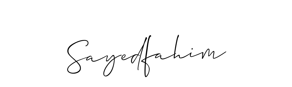How to make Sayedfahim name signature. Use Allison_Script style for creating short signs online. This is the latest handwritten sign. Sayedfahim signature style 2 images and pictures png