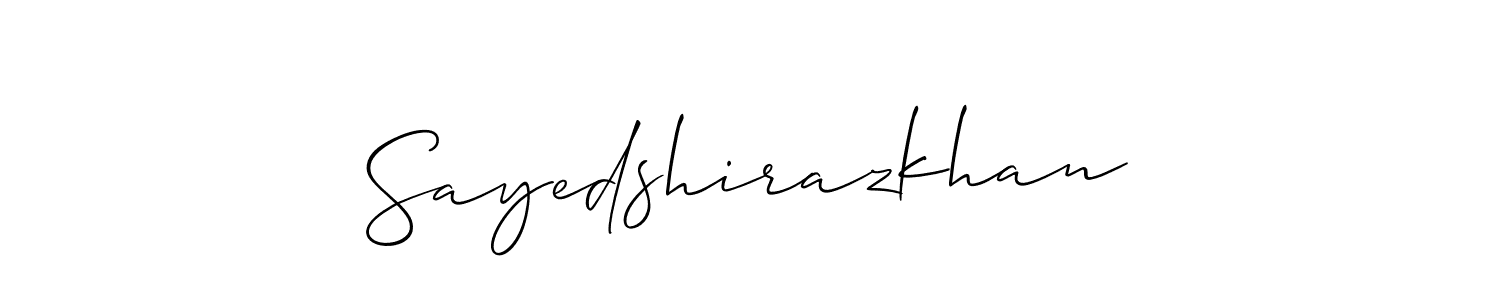 Create a beautiful signature design for name Sayedshirazkhan. With this signature (Allison_Script) fonts, you can make a handwritten signature for free. Sayedshirazkhan signature style 2 images and pictures png