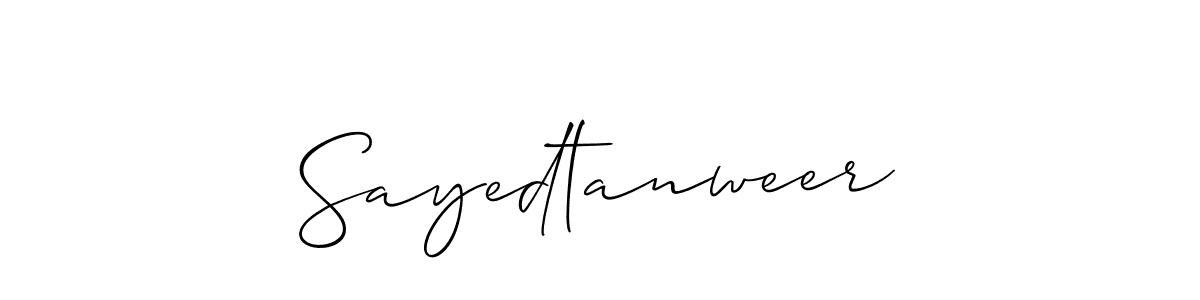 Create a beautiful signature design for name Sayedtanweer. With this signature (Allison_Script) fonts, you can make a handwritten signature for free. Sayedtanweer signature style 2 images and pictures png