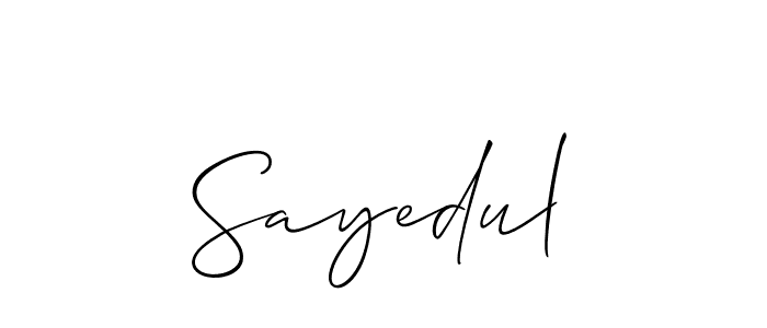 How to make Sayedul signature? Allison_Script is a professional autograph style. Create handwritten signature for Sayedul name. Sayedul signature style 2 images and pictures png