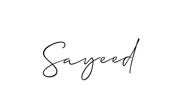 Allison_Script is a professional signature style that is perfect for those who want to add a touch of class to their signature. It is also a great choice for those who want to make their signature more unique. Get Sayeed name to fancy signature for free. Sayeed signature style 2 images and pictures png