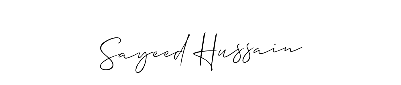 How to Draw Sayeed Hussain signature style? Allison_Script is a latest design signature styles for name Sayeed Hussain. Sayeed Hussain signature style 2 images and pictures png
