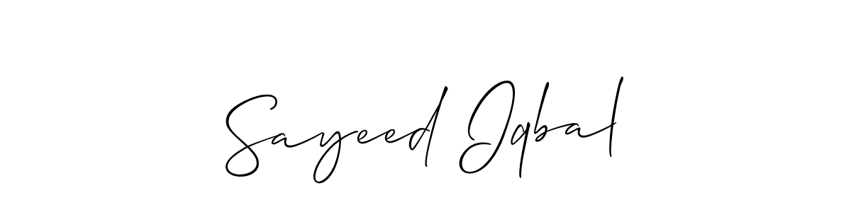 The best way (Allison_Script) to make a short signature is to pick only two or three words in your name. The name Sayeed Iqbal include a total of six letters. For converting this name. Sayeed Iqbal signature style 2 images and pictures png