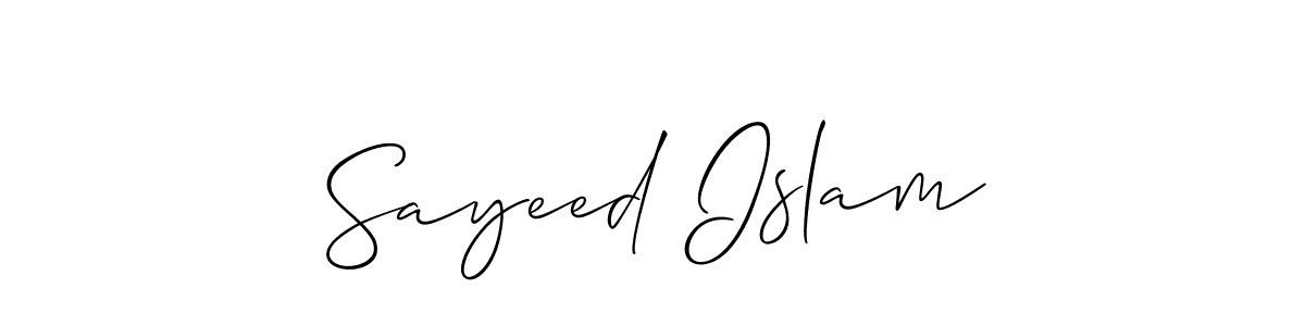 It looks lik you need a new signature style for name Sayeed Islam. Design unique handwritten (Allison_Script) signature with our free signature maker in just a few clicks. Sayeed Islam signature style 2 images and pictures png