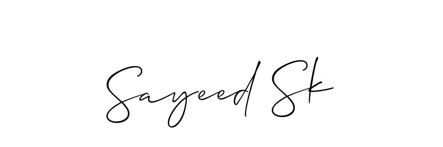 Create a beautiful signature design for name Sayeed Sk. With this signature (Allison_Script) fonts, you can make a handwritten signature for free. Sayeed Sk signature style 2 images and pictures png