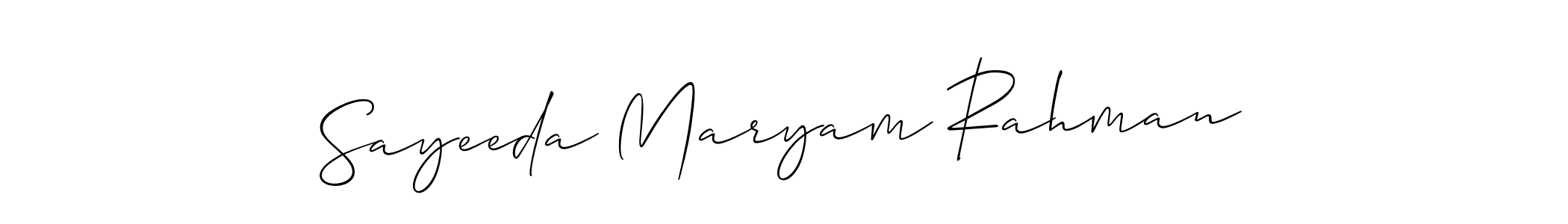 How to Draw Sayeeda Maryam Rahman signature style? Allison_Script is a latest design signature styles for name Sayeeda Maryam Rahman. Sayeeda Maryam Rahman signature style 2 images and pictures png