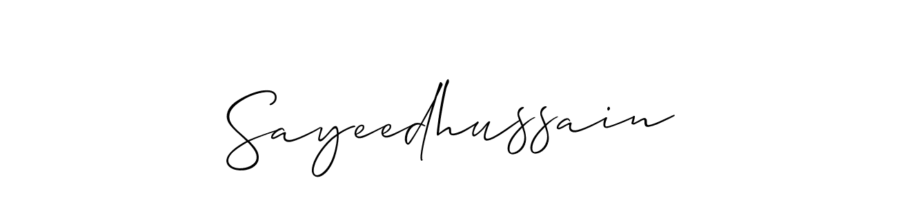 How to make Sayeedhussain signature? Allison_Script is a professional autograph style. Create handwritten signature for Sayeedhussain name. Sayeedhussain signature style 2 images and pictures png