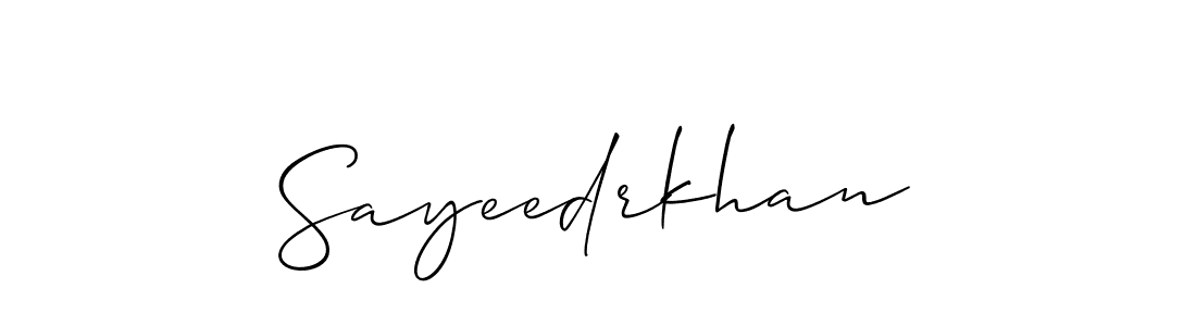 Design your own signature with our free online signature maker. With this signature software, you can create a handwritten (Allison_Script) signature for name Sayeedrkhan. Sayeedrkhan signature style 2 images and pictures png