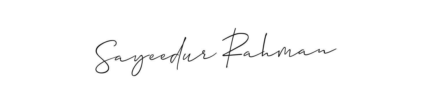 Make a beautiful signature design for name Sayeedur Rahman. With this signature (Allison_Script) style, you can create a handwritten signature for free. Sayeedur Rahman signature style 2 images and pictures png