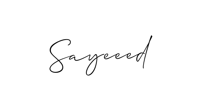 The best way (Allison_Script) to make a short signature is to pick only two or three words in your name. The name Sayeeed include a total of six letters. For converting this name. Sayeeed signature style 2 images and pictures png