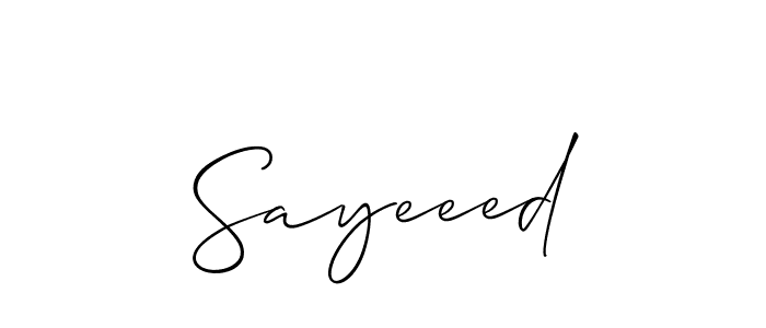 The best way (Allison_Script) to make a short signature is to pick only two or three words in your name. The name Sayeeed include a total of six letters. For converting this name. Sayeeed signature style 2 images and pictures png