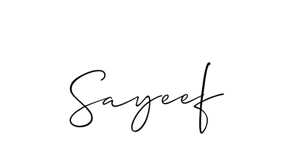 Design your own signature with our free online signature maker. With this signature software, you can create a handwritten (Allison_Script) signature for name Sayeef. Sayeef signature style 2 images and pictures png