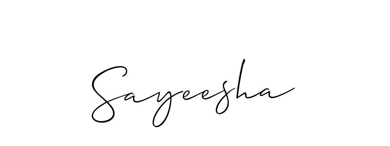 Make a beautiful signature design for name Sayeesha. With this signature (Allison_Script) style, you can create a handwritten signature for free. Sayeesha signature style 2 images and pictures png