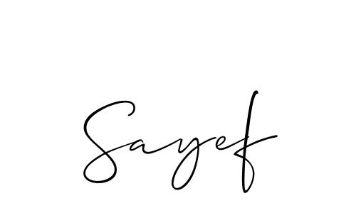 Design your own signature with our free online signature maker. With this signature software, you can create a handwritten (Allison_Script) signature for name Sayef. Sayef signature style 2 images and pictures png