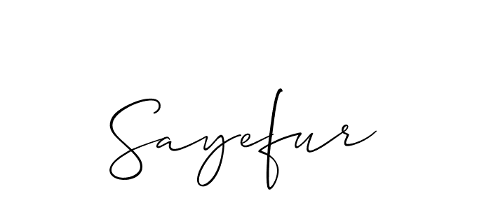 Make a beautiful signature design for name Sayefur. With this signature (Allison_Script) style, you can create a handwritten signature for free. Sayefur signature style 2 images and pictures png