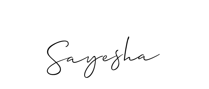 Create a beautiful signature design for name Sayesha. With this signature (Allison_Script) fonts, you can make a handwritten signature for free. Sayesha signature style 2 images and pictures png