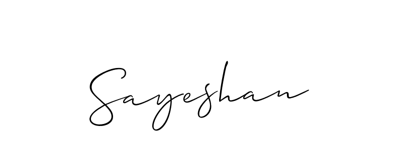 The best way (Allison_Script) to make a short signature is to pick only two or three words in your name. The name Sayeshan include a total of six letters. For converting this name. Sayeshan signature style 2 images and pictures png