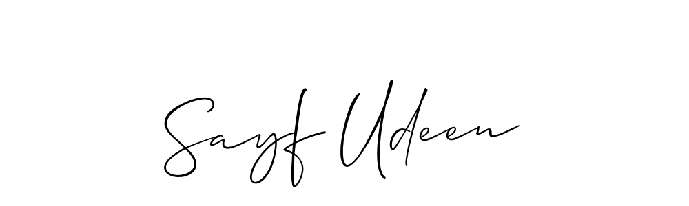 Similarly Allison_Script is the best handwritten signature design. Signature creator online .You can use it as an online autograph creator for name Sayf Udeen. Sayf Udeen signature style 2 images and pictures png