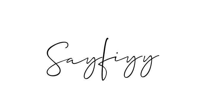 Make a beautiful signature design for name Sayfiyy. With this signature (Allison_Script) style, you can create a handwritten signature for free. Sayfiyy signature style 2 images and pictures png