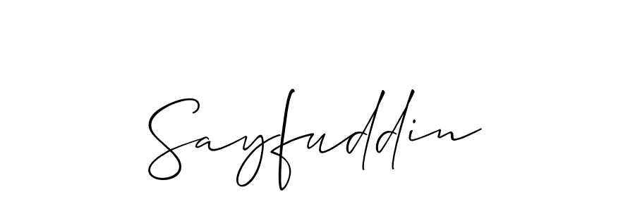 Allison_Script is a professional signature style that is perfect for those who want to add a touch of class to their signature. It is also a great choice for those who want to make their signature more unique. Get Sayfuddin name to fancy signature for free. Sayfuddin signature style 2 images and pictures png