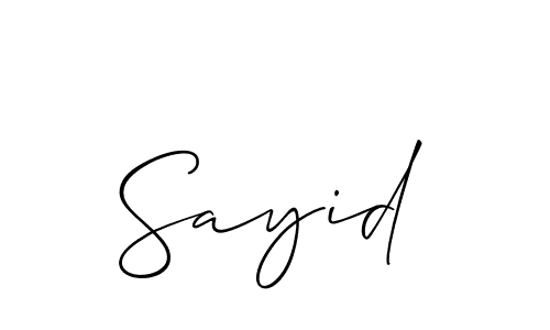 if you are searching for the best signature style for your name Sayid. so please give up your signature search. here we have designed multiple signature styles  using Allison_Script. Sayid signature style 2 images and pictures png