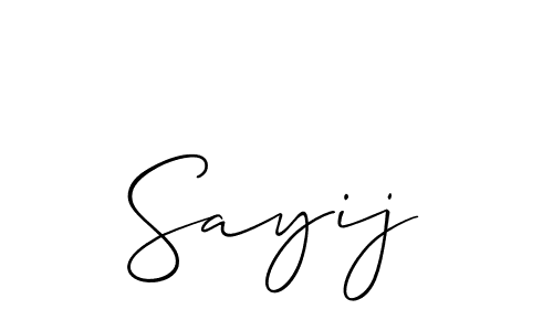 How to make Sayij name signature. Use Allison_Script style for creating short signs online. This is the latest handwritten sign. Sayij signature style 2 images and pictures png