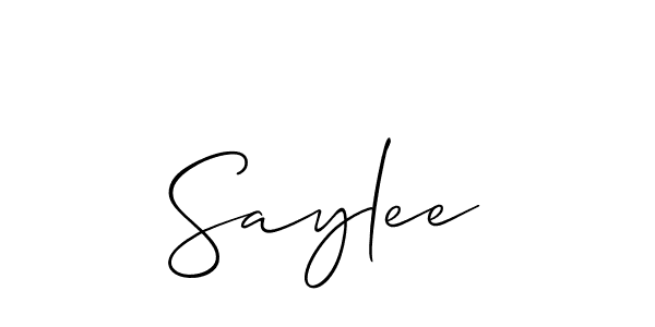 The best way (Allison_Script) to make a short signature is to pick only two or three words in your name. The name Saylee include a total of six letters. For converting this name. Saylee signature style 2 images and pictures png