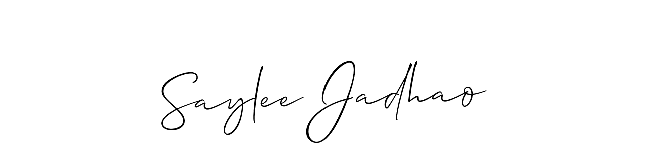 Also You can easily find your signature by using the search form. We will create Saylee Jadhao name handwritten signature images for you free of cost using Allison_Script sign style. Saylee Jadhao signature style 2 images and pictures png