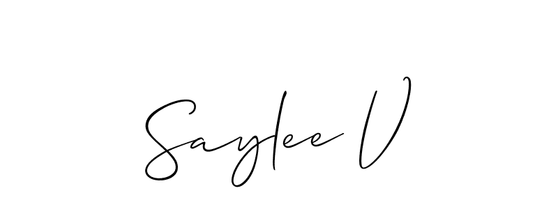 Create a beautiful signature design for name Saylee V. With this signature (Allison_Script) fonts, you can make a handwritten signature for free. Saylee V signature style 2 images and pictures png