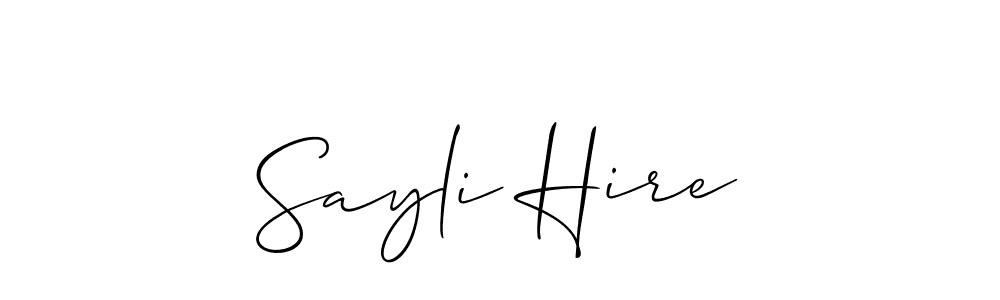 Allison_Script is a professional signature style that is perfect for those who want to add a touch of class to their signature. It is also a great choice for those who want to make their signature more unique. Get Sayli Hire name to fancy signature for free. Sayli Hire signature style 2 images and pictures png