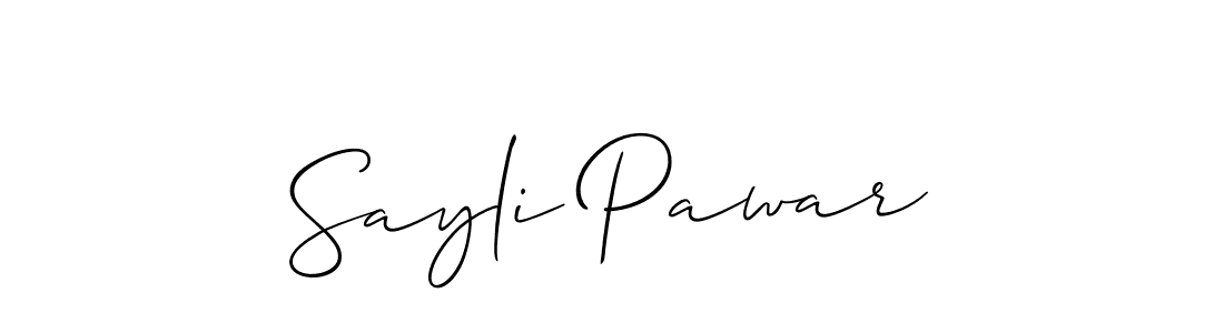 How to make Sayli Pawar name signature. Use Allison_Script style for creating short signs online. This is the latest handwritten sign. Sayli Pawar signature style 2 images and pictures png