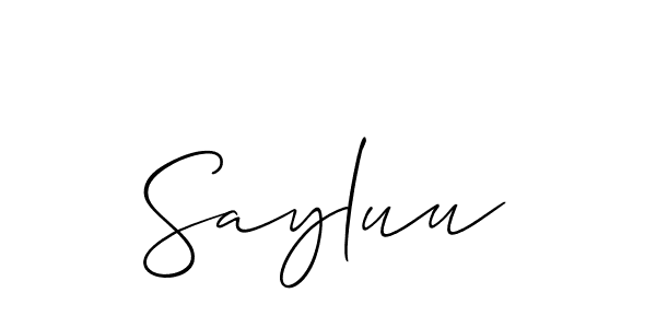 Similarly Allison_Script is the best handwritten signature design. Signature creator online .You can use it as an online autograph creator for name Sayluu. Sayluu signature style 2 images and pictures png