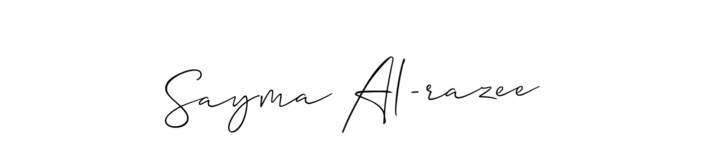 Allison_Script is a professional signature style that is perfect for those who want to add a touch of class to their signature. It is also a great choice for those who want to make their signature more unique. Get Sayma Al-razee name to fancy signature for free. Sayma Al-razee signature style 2 images and pictures png