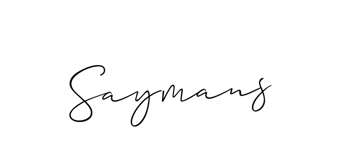 This is the best signature style for the Saymans name. Also you like these signature font (Allison_Script). Mix name signature. Saymans signature style 2 images and pictures png