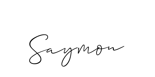 It looks lik you need a new signature style for name Saymon. Design unique handwritten (Allison_Script) signature with our free signature maker in just a few clicks. Saymon signature style 2 images and pictures png