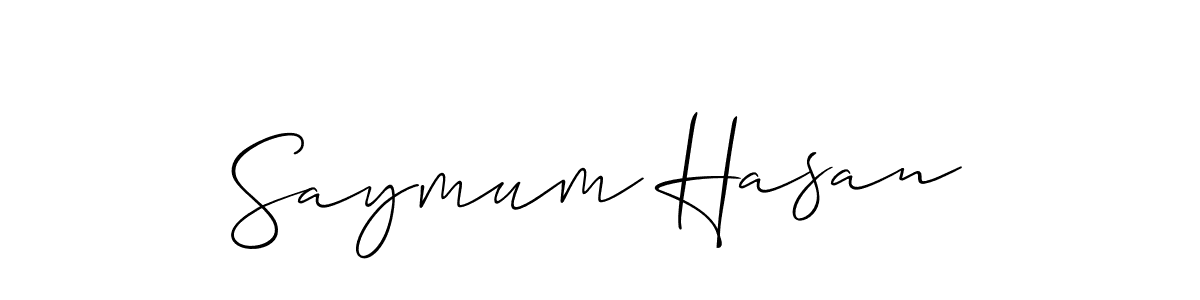 Allison_Script is a professional signature style that is perfect for those who want to add a touch of class to their signature. It is also a great choice for those who want to make their signature more unique. Get Saymum Hasan name to fancy signature for free. Saymum Hasan signature style 2 images and pictures png