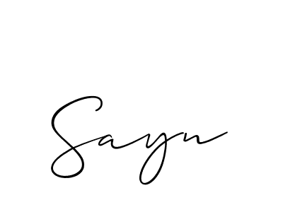 Also we have Sayn name is the best signature style. Create professional handwritten signature collection using Allison_Script autograph style. Sayn signature style 2 images and pictures png