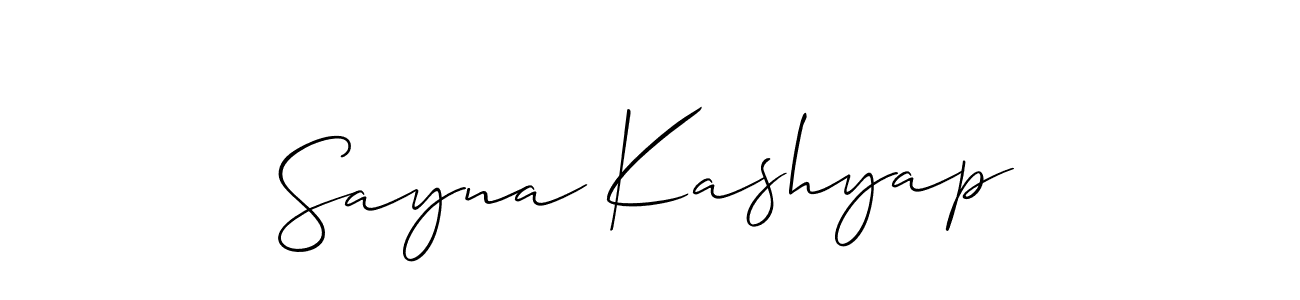 Sayna Kashyap stylish signature style. Best Handwritten Sign (Allison_Script) for my name. Handwritten Signature Collection Ideas for my name Sayna Kashyap. Sayna Kashyap signature style 2 images and pictures png