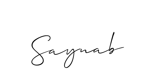 Best and Professional Signature Style for Saynab. Allison_Script Best Signature Style Collection. Saynab signature style 2 images and pictures png