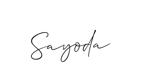 Best and Professional Signature Style for Sayoda. Allison_Script Best Signature Style Collection. Sayoda signature style 2 images and pictures png