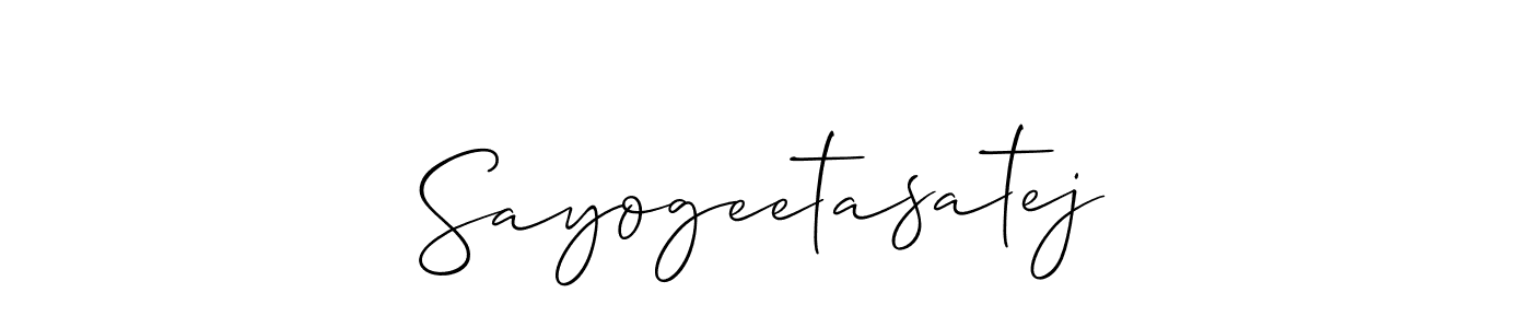 Make a beautiful signature design for name Sayogeetasatej. With this signature (Allison_Script) style, you can create a handwritten signature for free. Sayogeetasatej signature style 2 images and pictures png